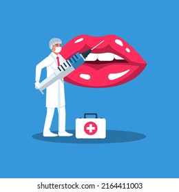 Injection Lips Filling Cosmetic Lips Woman Stock Vector (Royalty Free ...