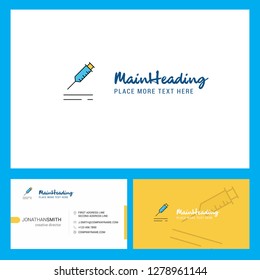 Injection  Logo design with Tagline & Front and Back Busienss Card Template. Vector Creative Design