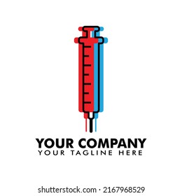 Injection logo illustration design. Simple illustration of injection icon for web.
