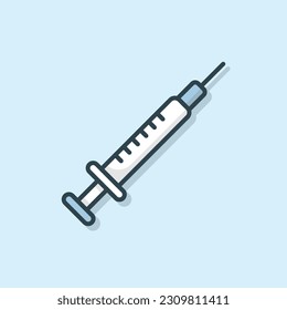 Injection medical flat outlined icon