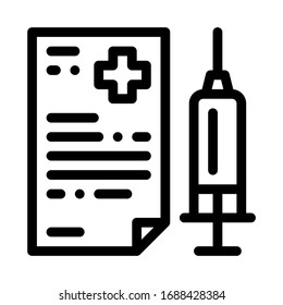 injection medical report icon vector. injection medical report sign. isolated contour symbol illustration