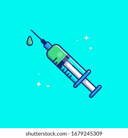 Injection Medical Vector Icon Illustration. Healthcare And Medical Icon Concept White Isolated. Flat Cartoon Style Suitable for Web Landing Page, Banner