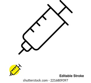 Injection Medical Vector Line Icon Eps