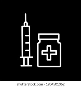 Injektions-und Medizin-Flasche auf weißem Hintergrund