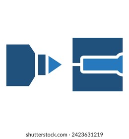 Ilustración vectorial de la línea de icono de moldeo de inyección