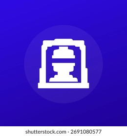 Icono de la máquina de moldeo por inyección, Vector de prensa industrial