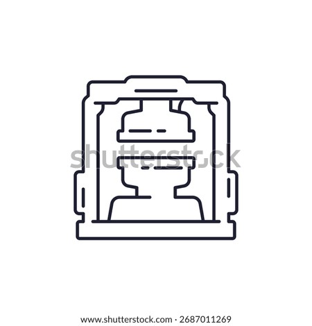 Injection molding machine icon, industrial press line design