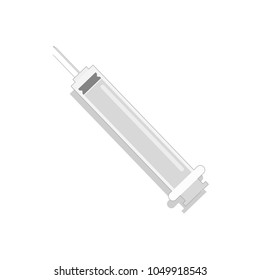 injection needle cartoon object on white background, vector illustration