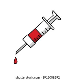 Injection needle in drawing style isolated vector. Medical sciences and healthy. Hand drawn object illustration for your presentation, teaching materials or others.