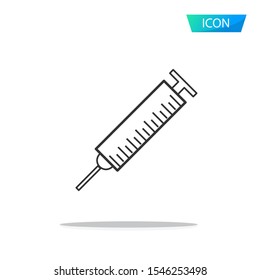 injection needle icon isolated on white background.