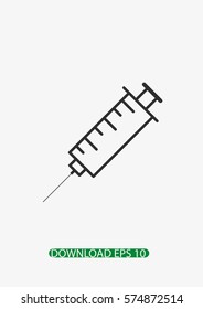 Injection needle icon, Vector