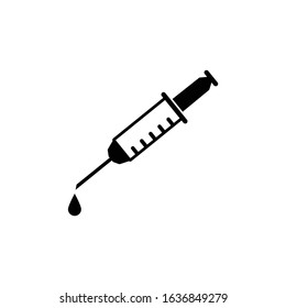 Injection needle icon vector on white