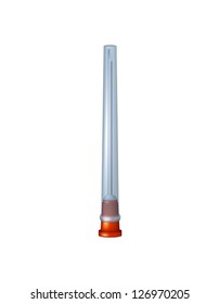 Injection needle in plastic cover
