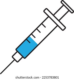 Injection needle syringe vaccine medical icon Vector illustration.