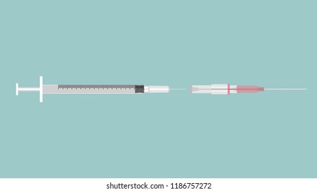 injection needle vector. free space for text. wallpaper.