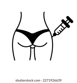 injection on hip Vector Icon easily modify

