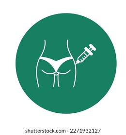 injection on hip Vector Icon easily modify

