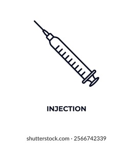 injection outline icon. Linear vector from health and medical concept. Thin line injection icon isolated on white background