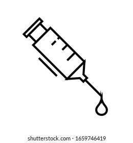 Injection pill line icon, concept sign, outline vector illustration, linear symbol.