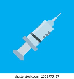 injection pixel art, vector illustration on isolated background.