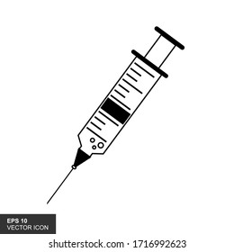 Injection protection icon from coronavirus. Vector illustration.