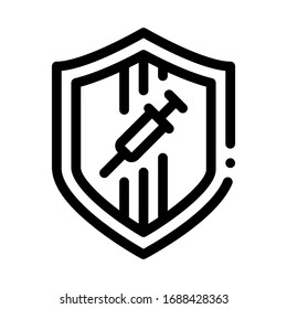 vector de icono de protección de inyección. signo de protección de inyección. ilustración de símbolo de contorno aislado