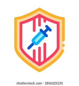 injection protection icon vector. injection protection sign. color contour symbol illustration