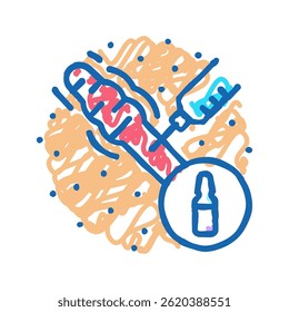 injection scar treatment doodle icon sketch vector. injection scar treatment sign. isolated symbol illustration