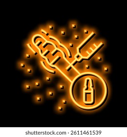 injection scar treatment neon light sign vector. injection scar treatment illustration