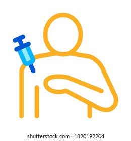 injection in shoulder icon vector. injection in shoulder sign. color contour symbol illustration