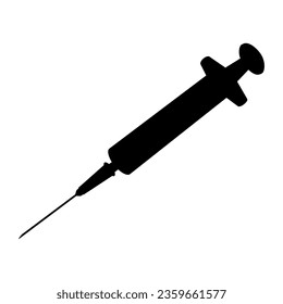 Silueta de inyección sobre fondo blanco. Imagen del vector