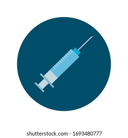 injection syringe block and flat style icon vector illustration design