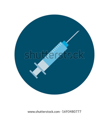 injection syringe block and flat style icon vector illustration design