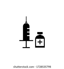 injection syringe flat icon vector logo design trendy illustration signage symbol graphic simple