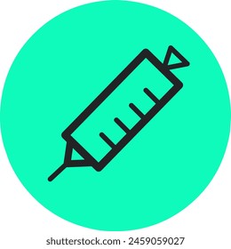 Injection syringe flat stock icon for medical apps and websites.design mininalist