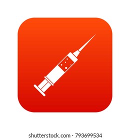 Injection syringe icon digital red for any design isolated on white vector illustration