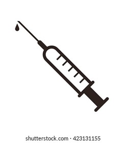 Injection syringe icon isolated on white background