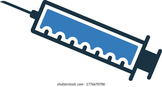 Injection, syringe icon / vector graphics