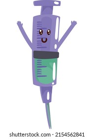 injection syringe kawaii comic character