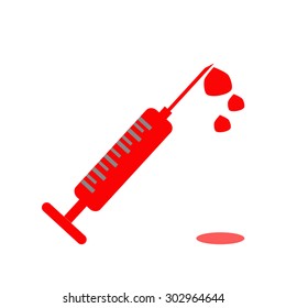 Injection syringe and liquid drop