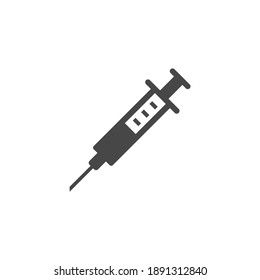 Injection Syringe Medical Icon Isolated on Black and White Vector Graphic 