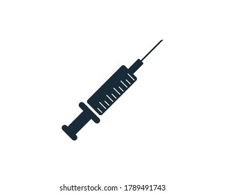 Injection Syringe Medical Icon Vector Logo Template Illustration Design