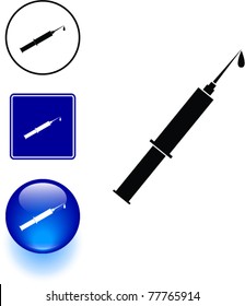 injection syringe symbol sign and button