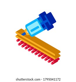 injection of syringe under skin icon vector. isometric injection of syringe under skin sign. color isolated symbol illustration
