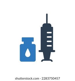 Injection Syringe And Vaccine Icon