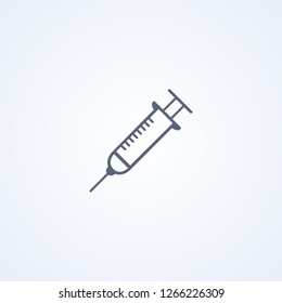 Injection, Syringe, vector best line icon on white background , EPS 10