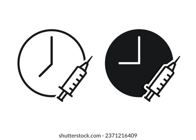 Injection time symbol. Illustration vector