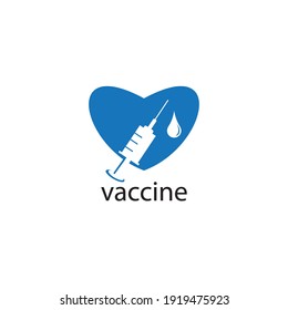 injection vaccin love logo design vector illustration health sign symbol
