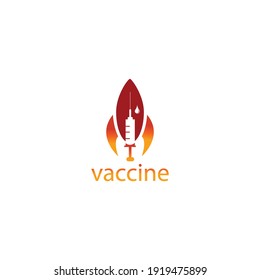 injection of vaccine illustration, rocket, vector design health sign symbol transport
