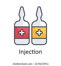 Icono de diseño del icono del contorno del vector de inyección en el fondo blanco. Archivo EPS 10